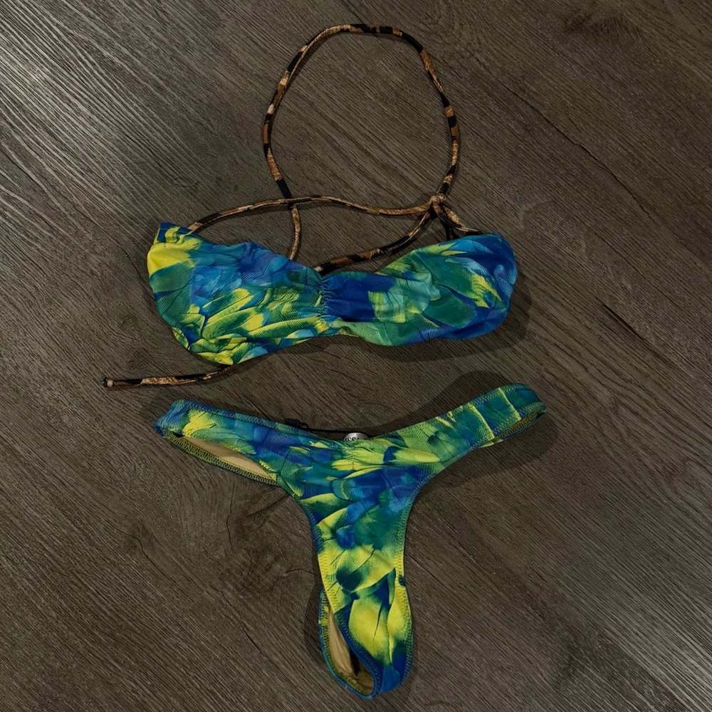 Melissa Simone Swim | Christine Ruched Bandeau Set Size SMALL
